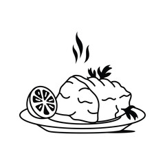 Take a look at this amazing icon of roasted beef in trendy style