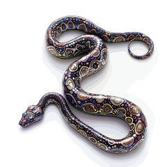 Fototapeta premium Ceramic snake on a white background. Clipping path included. [ת??].eps