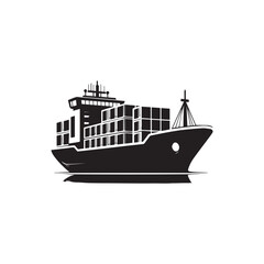 Obraz premium Delivery Ship vector silhouette design art illustration
