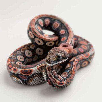 Close up of boa constrictor snake on white background. 