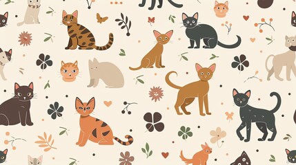 Fototapeta premium Layered animal pattern seamless pattern
