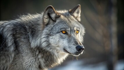 Fototapeta premium The grey wolf, lupus, and portrait