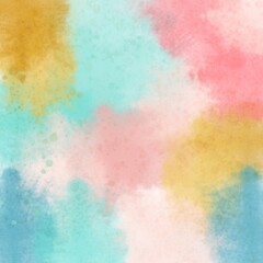 Fototapeta premium Dreamy watercolor wash in pastel hues. Abstract watercolor background with soft blends of pink, blue, and gold.