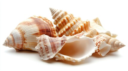 Shell Collection on White Background