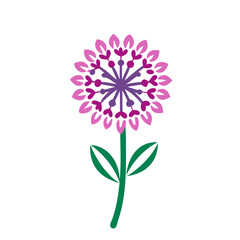 allium flower vector icon, vector flower illustration, flower icon - simple vector illustration of a allium flower, ideal for floral designs, botanical art, and nature-themed projects..