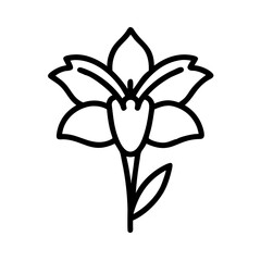 amaryllis flower vector icon, vector flower illustration, flower icon - simple vector illustration of a amaryllis flower, ideal for floral designs, botanical art, and nature-themed projects..