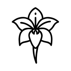 amaryllis flower vector icon, vector flower illustration, flower icon - simple vector illustration of a amaryllis flower, ideal for floral designs, botanical art, and nature-themed projects..