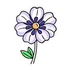 anemone flower vector icon, vector flower illustration, flower icon - simple vector illustration of a anemone flower, ideal for floral designs, botanical art, and nature-themed projects..