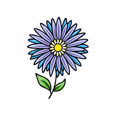 aster flower vector icon, vector flower illustration, flower icon - simple vector illustration of a aster flower, ideal for floral designs, botanical art, and nature-themed projects..