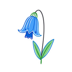 Obraz premium bluebell flower vector icon, vector flower illustration, flower icon - simple vector illustration of a bluebell flower, ideal for floral designs, botanical art, and nature-themed projects..
