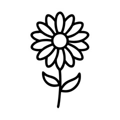 calendula flower vector icon, vector flower illustration, flower icon - simple vector illustration of a calendula flower, ideal for floral designs, botanical art, and nature-themed projects..