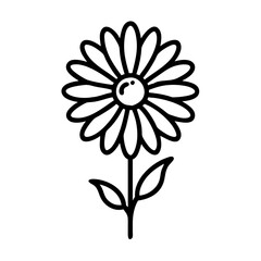 calendula flower vector icon, vector flower illustration, flower icon - simple vector illustration of a calendula flower, ideal for floral designs, botanical art, and nature-themed projects..