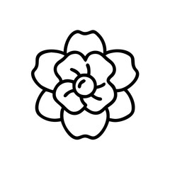 camellia flower vector icon, vector flower illustration, flower icon - simple vector illustration of a camellia flower, ideal for floral designs, botanical art, and nature-themed projects..