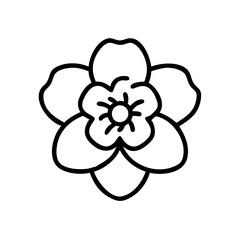 camellia flower vector icon, vector flower illustration, flower icon - simple vector illustration of a camellia flower, ideal for floral designs, botanical art, and nature-themed projects..