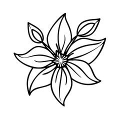 clematis  flower vector icon, vector flower illustration, flower icon - simple vector illustration of a clematis  flower, ideal for floral designs, botanical art, and nature-themed projects..