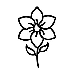 columbine flower vector icon, vector flower illustration, flower icon - simple vector illustration of a columbine flower, ideal for floral designs, botanical art, and nature-themed projects..