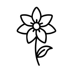 columbine flower vector icon, vector flower illustration, flower icon - simple vector illustration of a columbine flower, ideal for floral designs, botanical art, and nature-themed projects..
