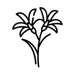 crocosmia flower vector icon, vector flower illustration, flower icon - simple vector illustration of a crocosmia flower, ideal for floral designs, botanical art, and nature-themed projects..