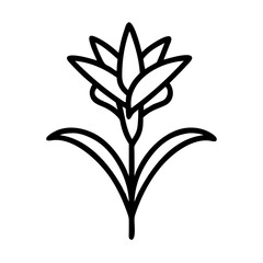 crocosmia flower vector icon, vector flower illustration, flower icon - simple vector illustration of a crocosmia flower, ideal for floral designs, botanical art, and nature-themed projects..