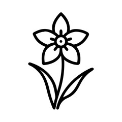 daffodi lflower vector icon, vector flower illustration, flower icon - simple vector illustration of a daffodi lflower, ideal for floral designs, botanical art, and nature-themed projects..