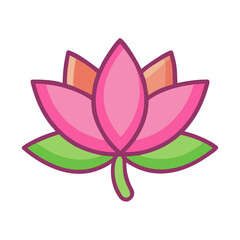 lotus flower vector icon, vector flower illustration, flower icon - simple vector illustration of a lotus flower, ideal for floral designs, botanical art, and nature-themed projects..
