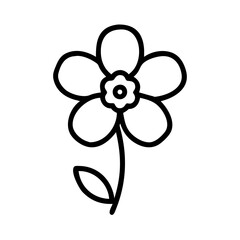 forget me not flower vector icon, vector flower illustration, flower icon - simple vector illustration of a forget me not flower, ideal for floral designs, botanical art, and nature-themed projects..