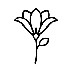freesia flower vector icon, vector flower illustration, flower icon - simple vector illustration of a freesia flower, ideal for floral designs, botanical art, and nature-themed projects..