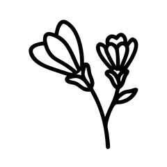 freesia flower vector icon, vector flower illustration, flower icon - simple vector illustration of a freesia flower, ideal for floral designs, botanical art, and nature-themed projects..