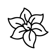 gardenia flower vector icon, vector flower illustration, flower icon - simple vector illustration of a gardenia flower, ideal for floral designs, botanical art, and nature-themed projects..