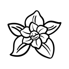 gardenia flower vector icon, vector flower illustration, flower icon - simple vector illustration of a gardenia flower, ideal for floral designs, botanical art, and nature-themed projects..