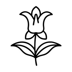 hosta flower vector icon, vector flower illustration, flower icon - simple vector illustration of a hosta flower, ideal for floral designs, botanical art, and nature-themed projects..