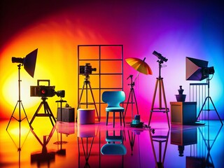 Creative Silhouette Photography of Product Props and Stands for Innovative Presentations and Marketing, Showcasing Versatile Display Options for Photographers and Businesses