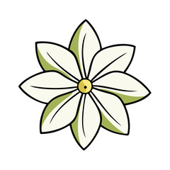 jasmine flower vector icon, vector flower illustration, flower icon - simple vector illustration of a jasmine flower, ideal for floral designs, botanical art, and nature-themed projects..