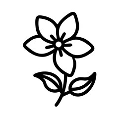 jasmine flower vector icon, vector flower illustration, flower icon - simple vector illustration of a jasmine flower, ideal for floral designs, botanical art, and nature-themed projects..
