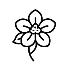 Obraz premium jasmine flower vector icon, vector flower illustration, flower icon - simple vector illustration of a jasmine flower, ideal for floral designs, botanical art, and nature-themed projects..