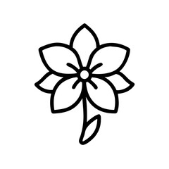 jasmine flower vector icon, vector flower illustration, flower icon - simple vector illustration of a jasmine flower, ideal for floral designs, botanical art, and nature-themed projects..