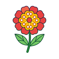 lantana flower vector icon, vector flower illustration, flower icon - simple vector illustration of a lantana flower, ideal for floral designs, botanical art, and nature-themed projects..