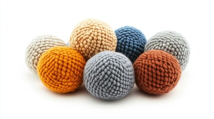 Colorful Textured Balls on a White Background