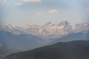 The Pyrenees mountain range, on the Spanish Border
