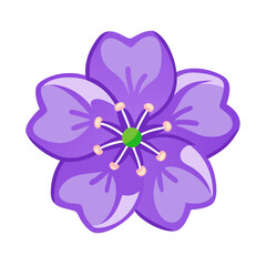 lilac flower vector icon, vector flower illustration, flower icon - simple vector illustration of a lilac flower, ideal for floral designs, botanical art, and nature-themed projects..