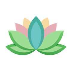lotus flower vector icon, vector flower illustration, flower icon - simple vector illustration of a lotus flower, ideal for floral designs, botanical art, and nature-themed projects..