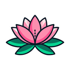 lotus flower vector icon, vector flower illustration, flower icon - simple vector illustration of a lotus flower, ideal for floral designs, botanical art, and nature-themed projects..