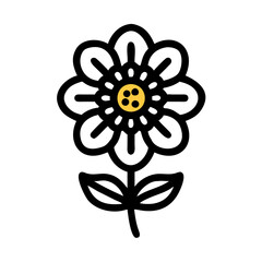 marigold  flower vector icon, vector flower illustration, flower icon - simple vector illustration of a marigold  flower, ideal for floral designs, botanical art, and nature-themed projects..