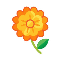 marigold  flower vector icon, vector flower illustration, flower icon - simple vector illustration of a marigold  flower, ideal for floral designs, botanical art, and nature-themed projects..