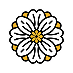 marigold  flower vector icon, vector flower illustration, flower icon - simple vector illustration of a marigold  flower, ideal for floral designs, botanical art, and nature-themed projects..