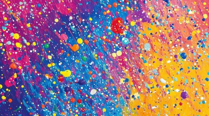 Vibrant Abstract Splatter Art in Bright Colors