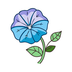 morning glory flower vector icon, vector flower illustration, flower icon - simple vector illustration of a morning glory flower, ideal for floral designs, botanical art, and nature-themed projects..