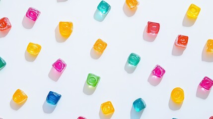 Colorful Gel Candy on White Background