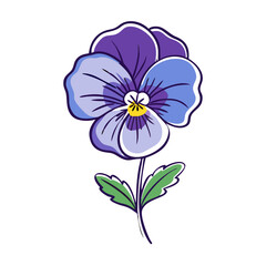 pansy  flower vector icon, vector flower illustration, flower icon - simple vector illustration of a pansy  flower, ideal for floral designs, botanical art, and nature-themed projects..
