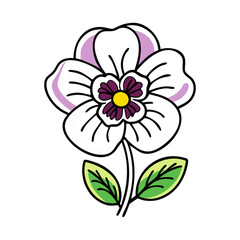 pansy  flower vector icon, vector flower illustration, flower icon - simple vector illustration of a pansy  flower, ideal for floral designs, botanical art, and nature-themed projects..